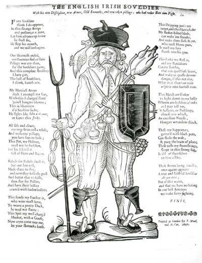The English Irish Soldier, Satirical Broadsheet, pub. 1642 by English School